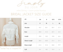 Load image into Gallery viewer, Classic Custom White Fringe Bridal Jacket