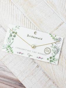 Bridesmaid Pearl Necklace