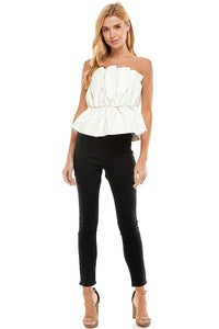 Let Me Love You Leather Ruffle Top