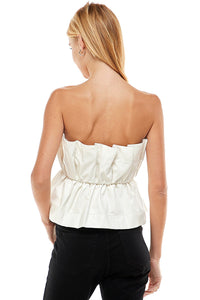 Let Me Love You Leather Ruffle Top