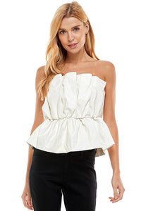 Let Me Love You Leather Ruffle Top