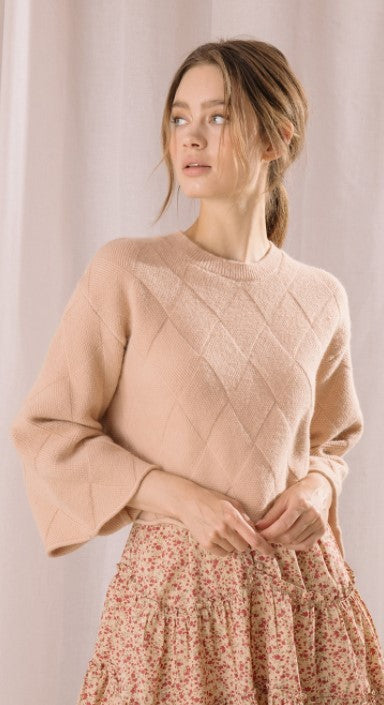 Peach Schnapps Crop Knit Sweater