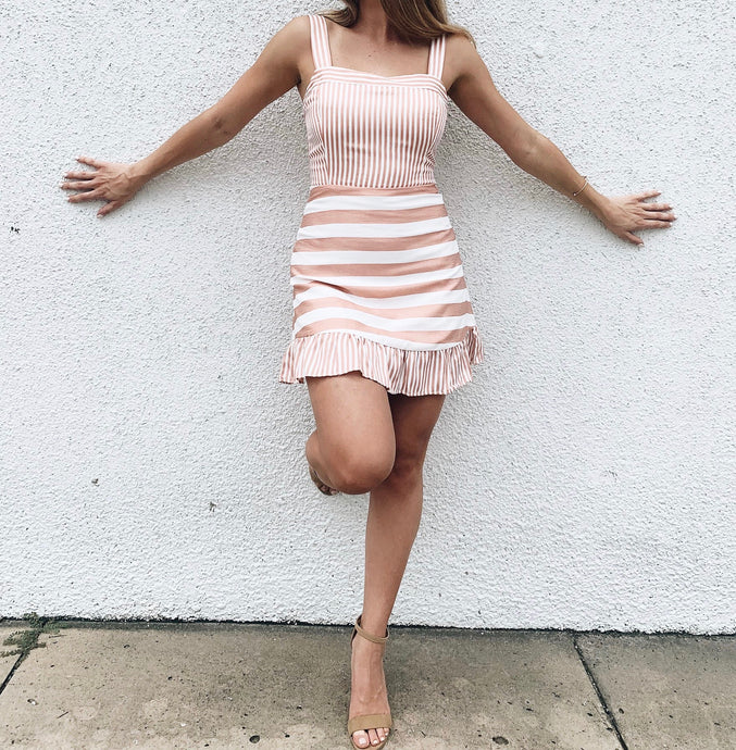 Rose Gold Ruffle Cocktail Dress